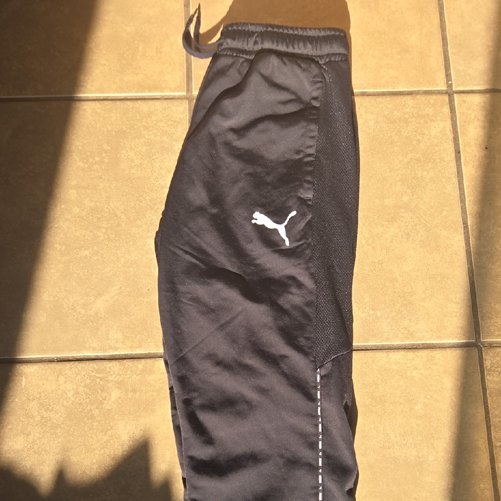 Puma Black Sweatpants with Reflective Stripe